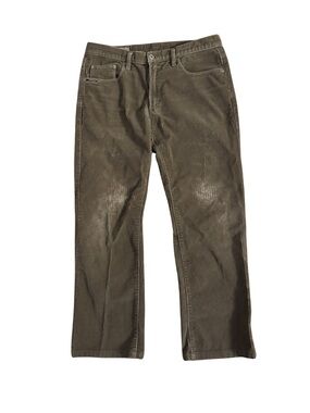 Buffalo Y2K Worked-In Olive Whale Corduroy Straight-Leg Pants